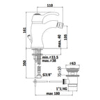 Miscelatore bidet con scarico serie Giorgia modello GI135CR cromato e bianco ral Paffoni