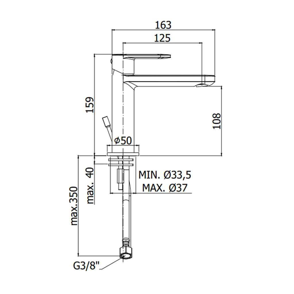 Miscelatore lavabo senza scarico Paffoni Candy ottone cromo lucido