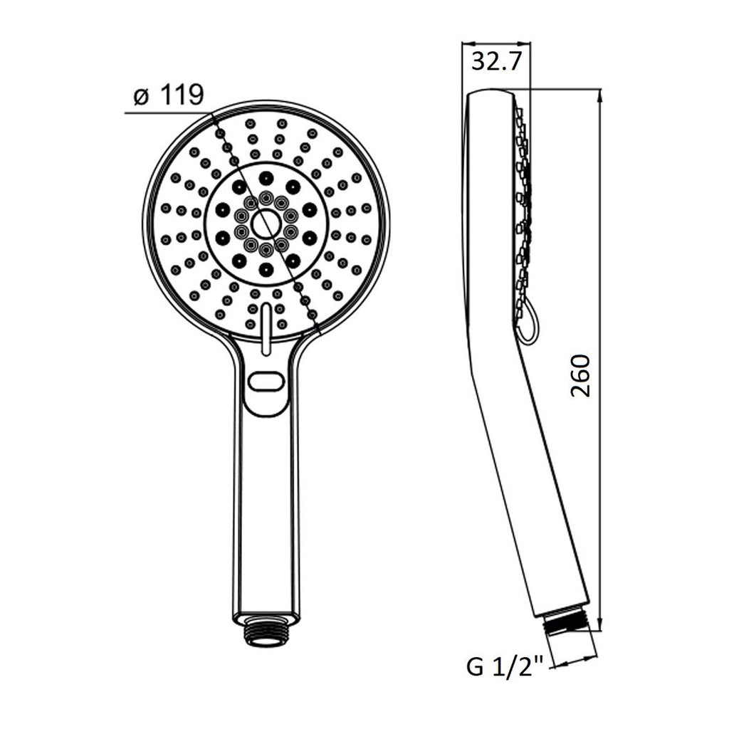 Doccia idromassaggio Diamante anticalcare abs con 5 funzioni