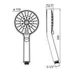 Doccia idromassaggio Diamante anticalcare abs con 5 funzioni