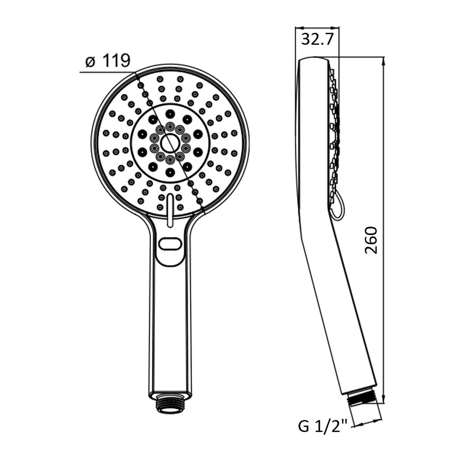 Doccia idromassaggio Diamante anticalcare abs con 5 funzioni