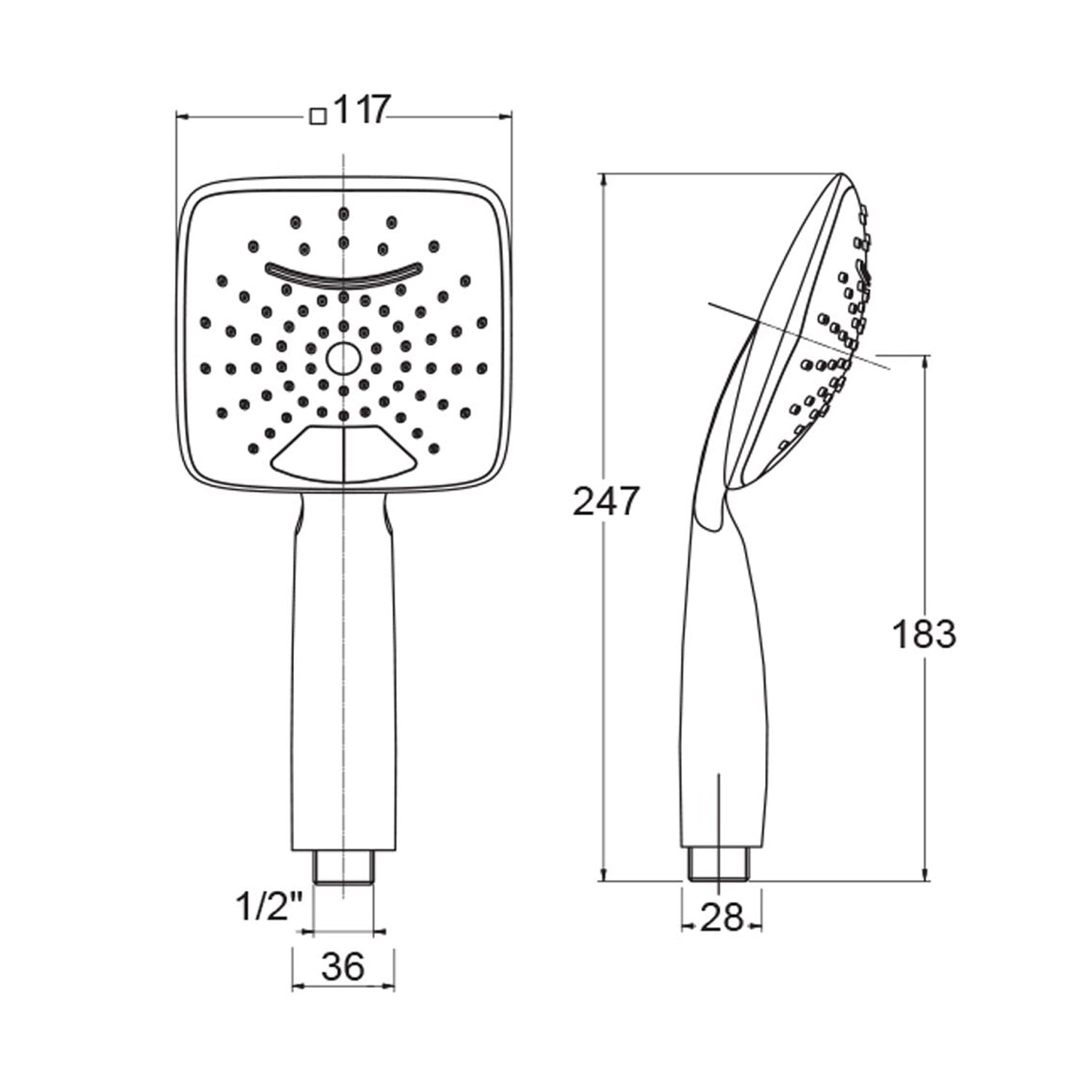 Doccia Gemma 2 funzioni con getto a cascata e box in abs
