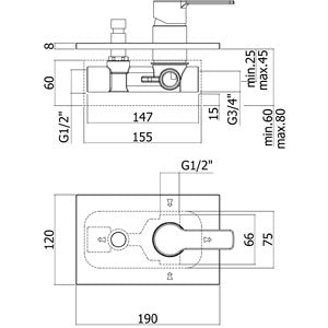 Miscelatore incasso doccia Paffoni Red completo di deviatore automatico