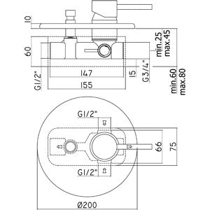 Paffoni Stick miscelatore incasso doccia con deviatore automatico