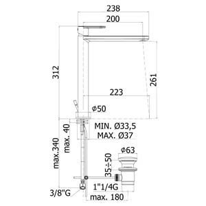 Miscelatore lavabo alto Paffoni Candy CA081