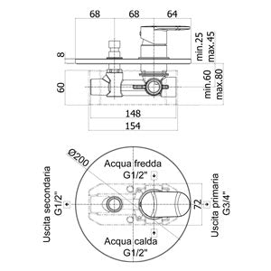 Paffoni mod. Candy miscelatore incasso doccia con deviatore automatico