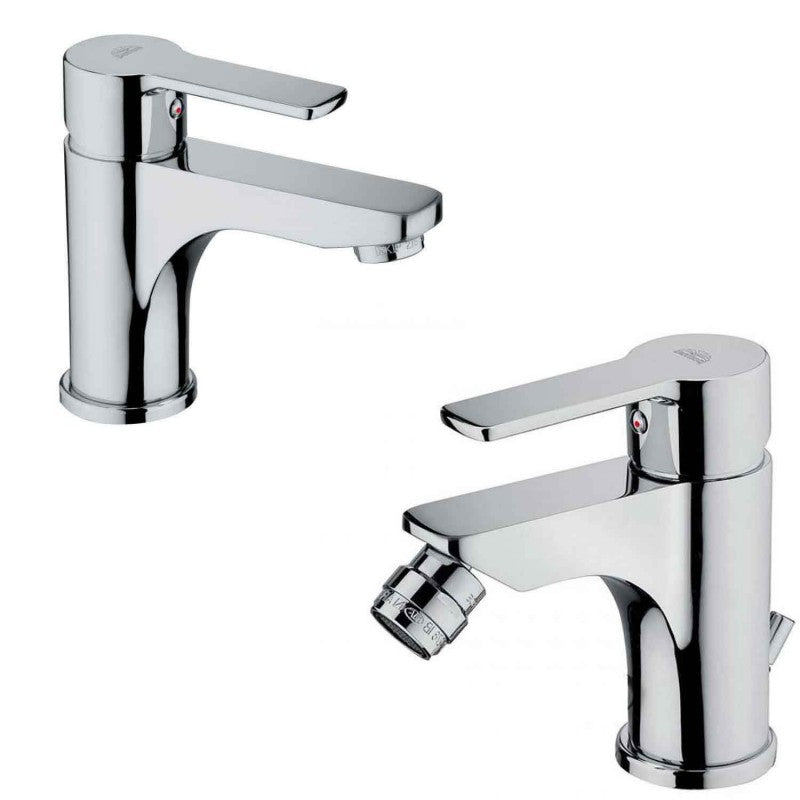 Paffoni Red miscelatore lavabo c/scarico + bidet c/scarico ottone cromato