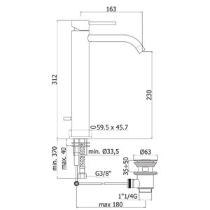 Miscelatore lavabo alto Paffoni Light flessibili in scatola