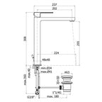 Miscelatore lavabo alto senza scarico Paffoni Elle in ottone cromato lucido