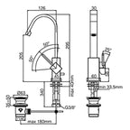 Miscelatore lavabo Paffoni Level con canna piatta con scarico