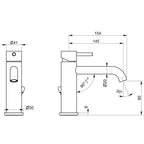 Miscelatore monocomando in acciaio Inox Satinato per lavabo da bagno con scarico collezione Nilo di Tubico