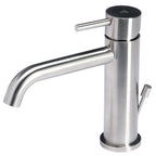 Miscelatore monocomando in acciaio Inox Satinato per lavabo da bagno con scarico collezione Nilo di Tubico