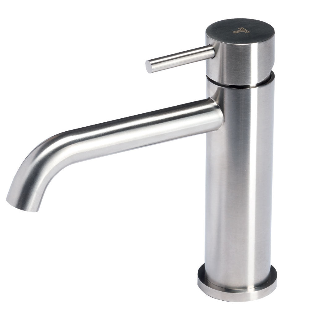 Miscelatore monocomando  per lavabo da bagno in acciaio Inox Satinato senza scarico collezione Nilo di Tubico