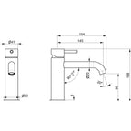 Miscelatore monocomando  per lavabo da bagno in acciaio Inox Satinato senza scarico collezione Nilo di Tubico