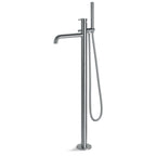 Miscelatore monocomando a pavimento per Vasca da bagno in acciaio Inox Satinato con flessibile e doccetta Collezione Nilo di Tubico