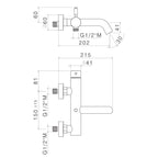 Miscelatore monocomando vasca esterno con set duplex in acciaio Inox Satinato collezione Nilo di Tubico