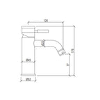 Rubinetto miscelatore Lavabo in acciaio inox 316L Finitura Spazzolata senza scarico e bocca di erogazione con anticalcare