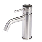 Rubinetto miscelatore Lavabo in acciaio inox 316L Finitura Spazzolata senza scarico e bocca di erogazione con anticalcare