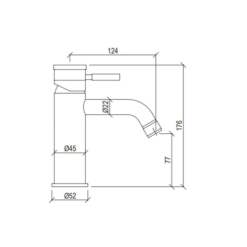 Rubinetto miscelatore Lavabo in acciaio inox 316L Finitura PVD ORO senza scarico e bocca di erogazione con anticalcare