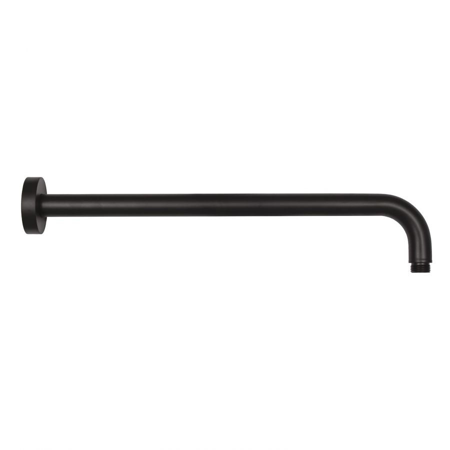 Set soffione doccia con braccio tondo e miscelatore con set doccia quadro in nero opaco Paffoni