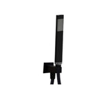 Set soffione doccia con braccio tondo e miscelatore con set doccia quadro in nero opaco Paffoni
