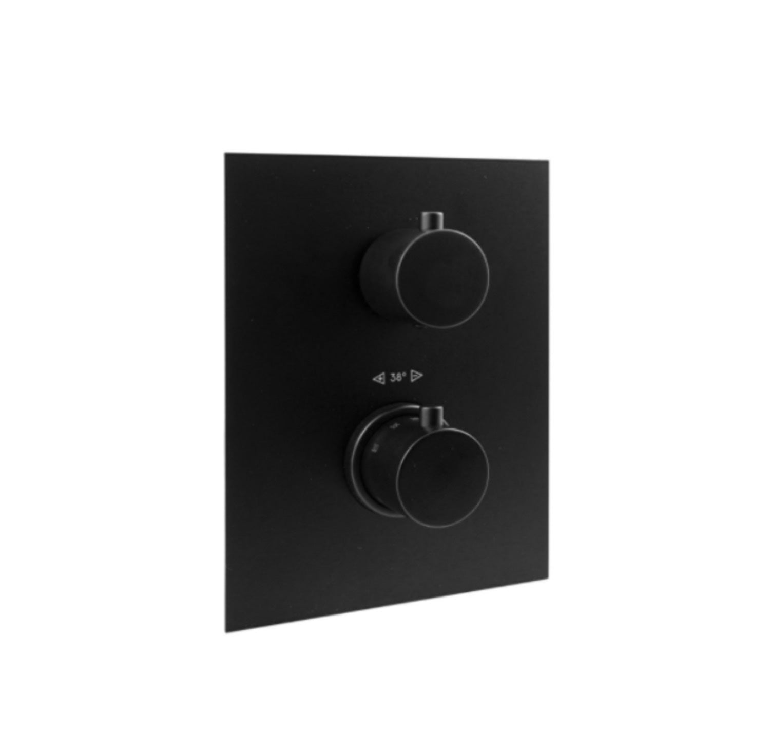 Set soffione doccia con braccio tondo e miscelatore con set doccia quadro in nero opaco Paffoni