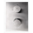 Set Soffione doccia Level e doccia tonda con miscelatore termostato e set duplex doccia in acciaio spazzolato Paffoni