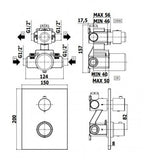 Set Soffione doccia Level e doccia tonda con miscelatore termostato e set duplex doccia in acciaio spazzolato Paffoni