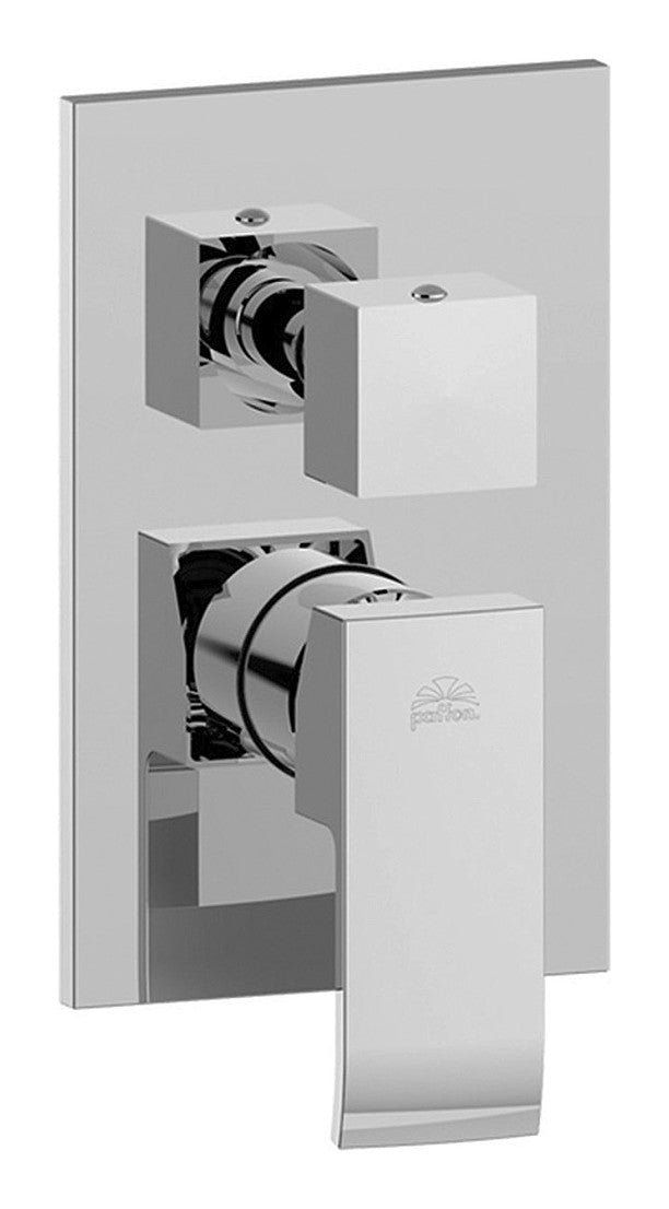 Set soffione doccia quadrato e braccio doccia quadrato con miscelatore incasso Elle e set duplex doccia Cromo Paffoni