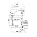 Miscelatore lavabo con scarico serie Apollo 3 modello APM3075CR cromato Paffoni