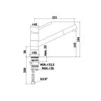 Miscelatore Lavello monoforo serie Birillo modello BI182CR cromato Paffoni