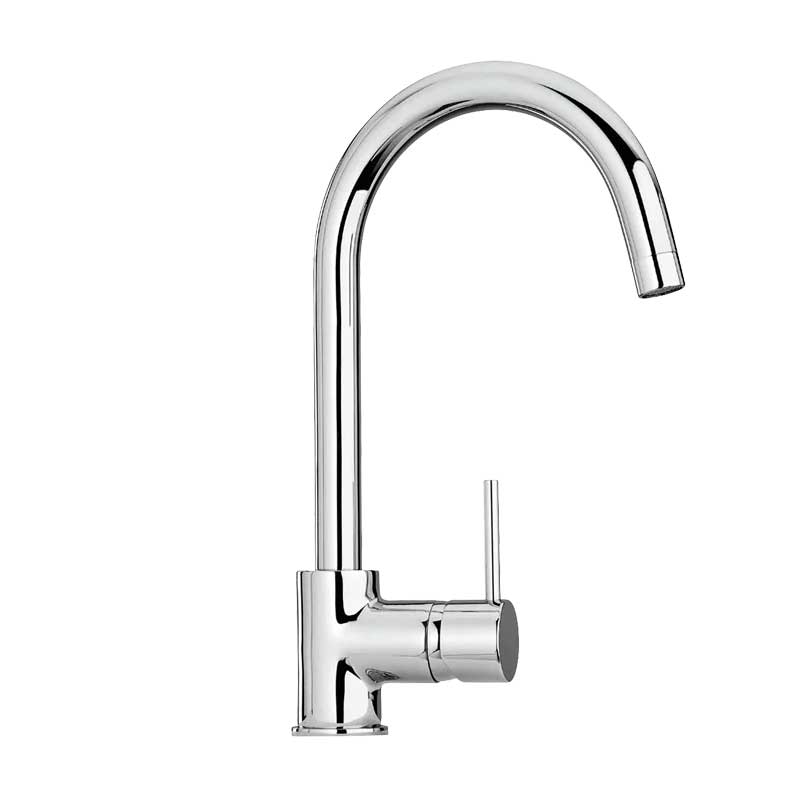 Miscelatore Lavabo con Canna tonda Orientabile e piletta di scarico in ottone Cromo collezione Pico di Mamoli Rubinetterie