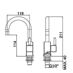 Rubinetto lavabo Paffoni Level con canna orientabile