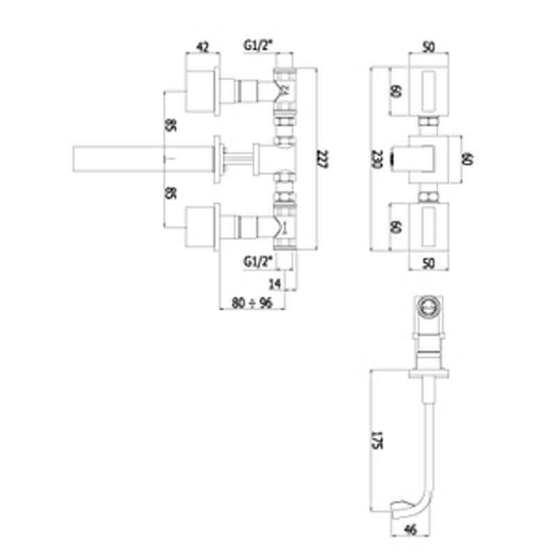 Miscelatore lavabo incasso Paffoni Level con bocca piatta