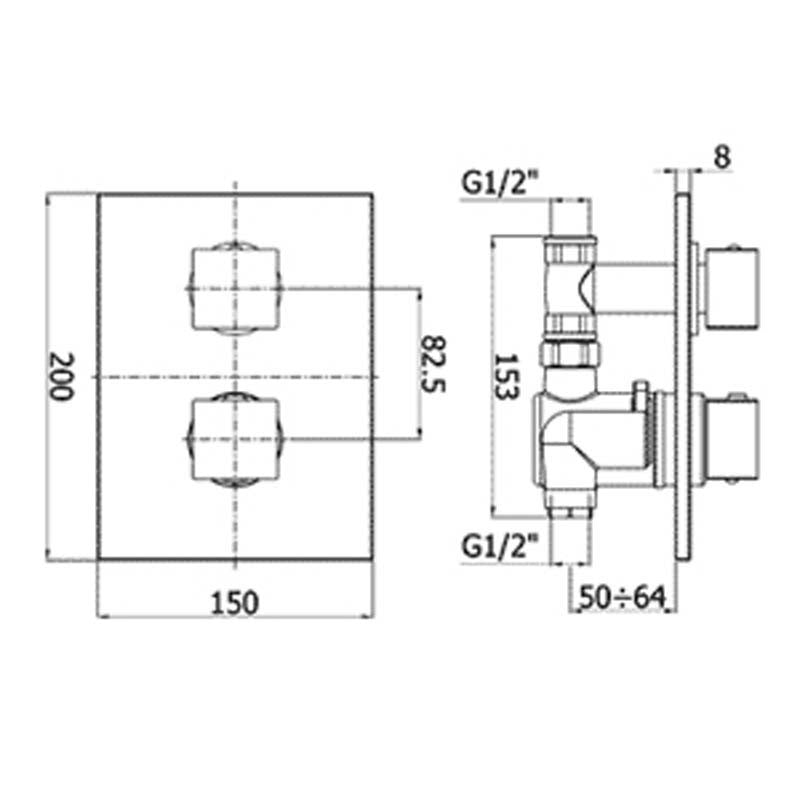 Paffoni mod. LEVEL Miscelatore termostatico incasso Doccia LEQ513CR