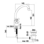 Miscelatore lavabo alto orientabile con scarico Paffoni Iris cod. IRV077