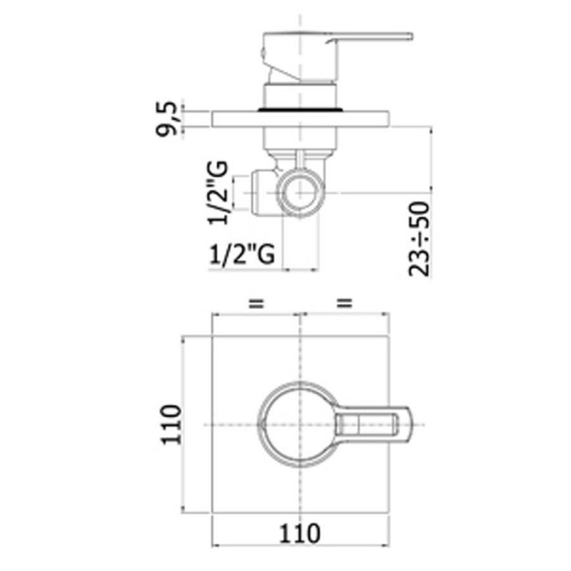Miscelatore incasso doccia Paffoni Ringo com corpo interno