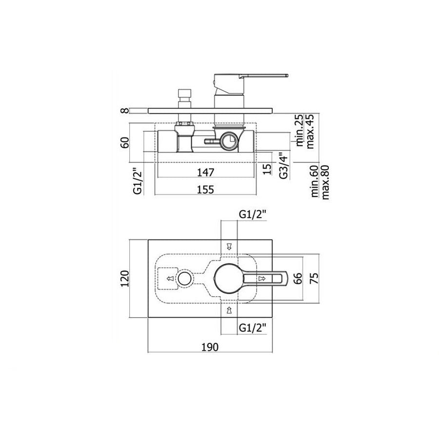 Miscelatore incasso doccia con deviatore Paffoni Ringo ottone cromato