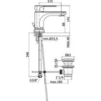Miscelatore lavabo con scarico Paffoni Sly ottone cromato