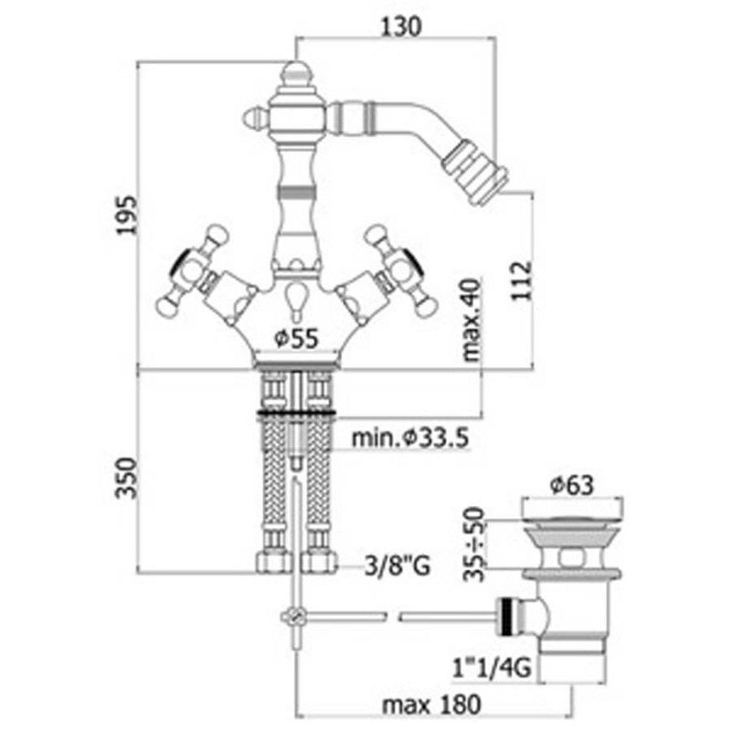 Miscelatore bidet Paffoni Belinda completo di scarico