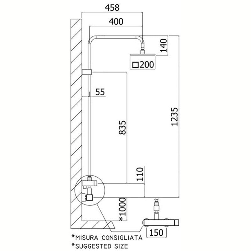 Paffoni mod. LEVEL PLUS Colonna doccia  ZCOL 607