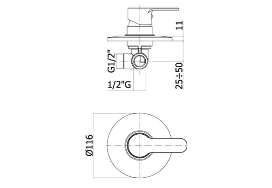 Miscelatore doccia incasso Paffoni Blu con deviatore