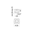 Soffione doccia tondo Paffoni in ABS anticalcare cromato diametro 130 mm