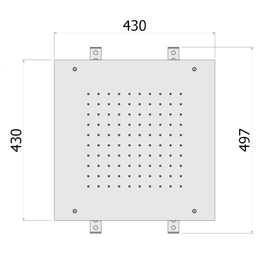 Soffione doccia anticalcare quadrato 43x43 cm Paffoni New York in metallo
