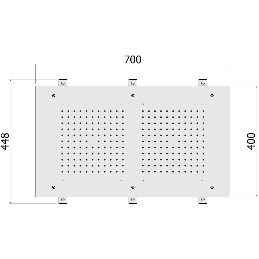 Soffione doccia ad incasso rettangolare Paffoni Miami 70x40 cm