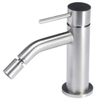 Rubinetto miscelatore Bidet in acciaio inox 316L Finitura Spazzolata senza scarico Tubico Tevere