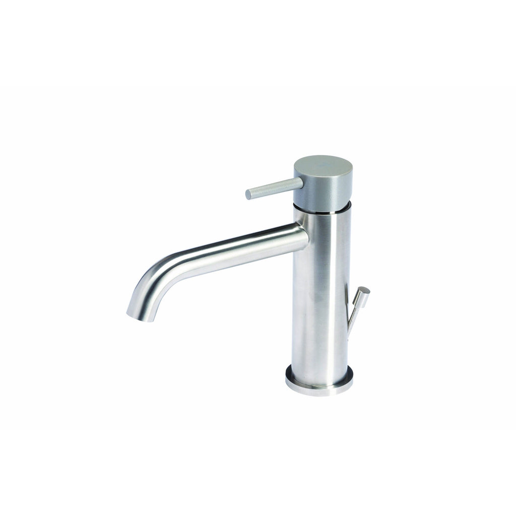 Rubinetto miscelatore Lavabo con scarico  in acciaio inox Finitura Spazzolata con Maniglia colore Roccia Tubico Colorado