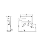 Rubinetto miscelatore Lavabo con scarico  in acciaio inox Finitura Spazzolata con Maniglia colore Neve Tubico Colorado