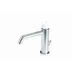 Rubinetto miscelatore Lavabo con scarico  in acciaio inox Finitura Spazzolata con Maniglia colore Neve Tubico Colorado