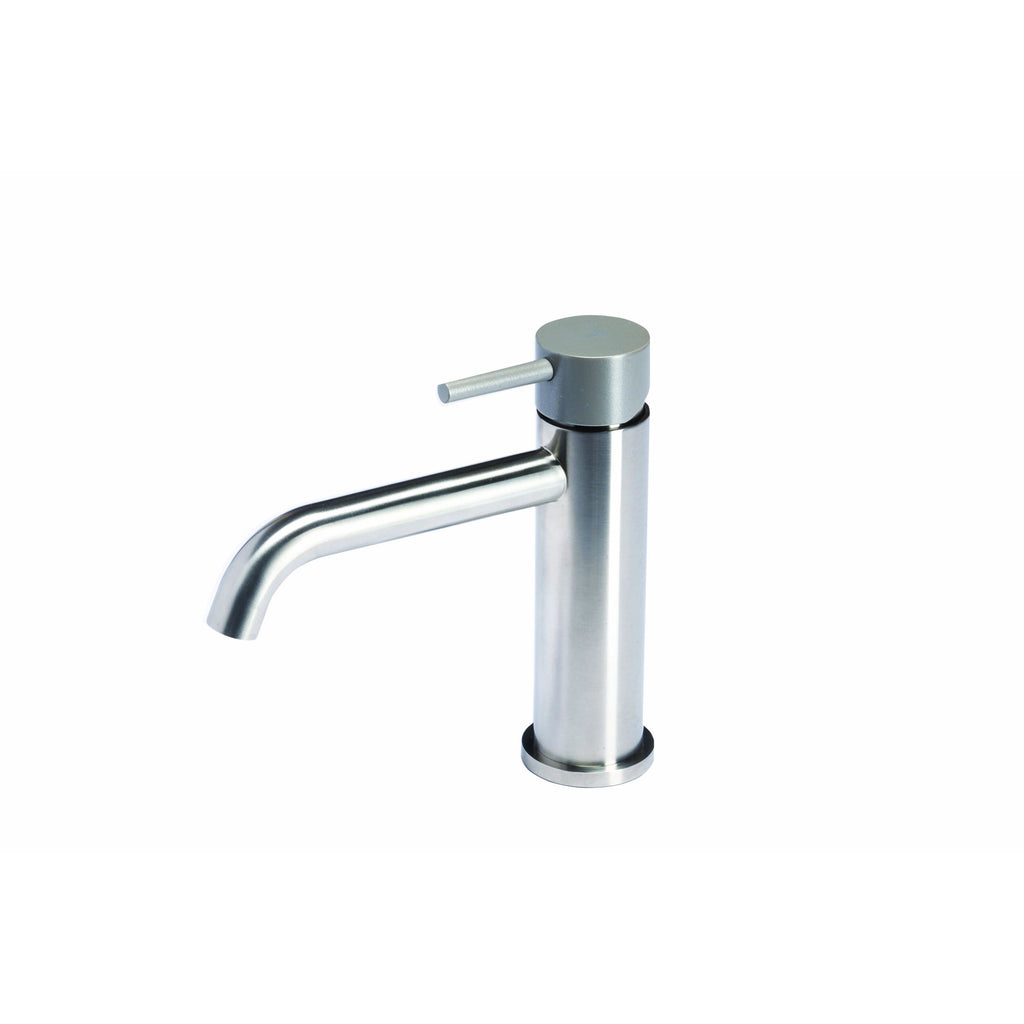 Rubinetto miscelatore Lavabo senza scarico  in acciaio inox Finitura Spazzolata con Maniglia colore Roccia Tubico Colorado